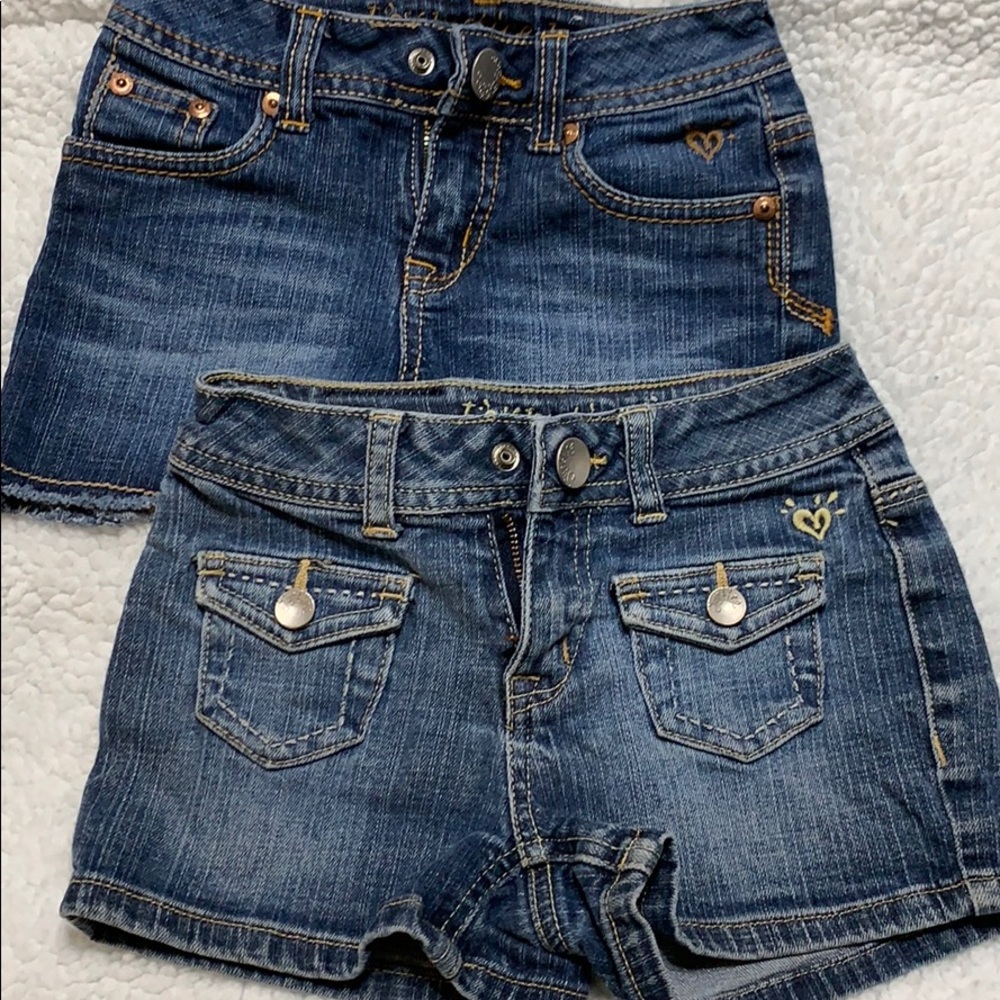 Two Justice Jean shorts size 8s (slim)